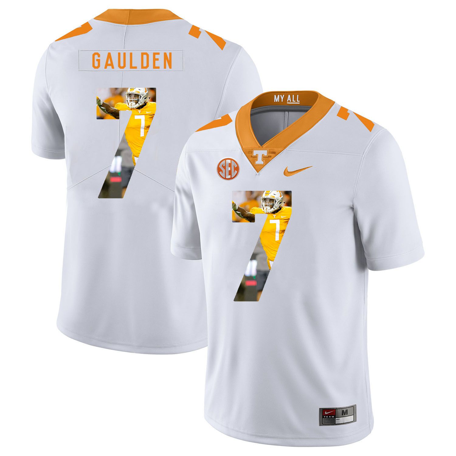 Men Tennessee Volunteers #7 Gaulden White Fashion Edition Customized NCAA Jerseys